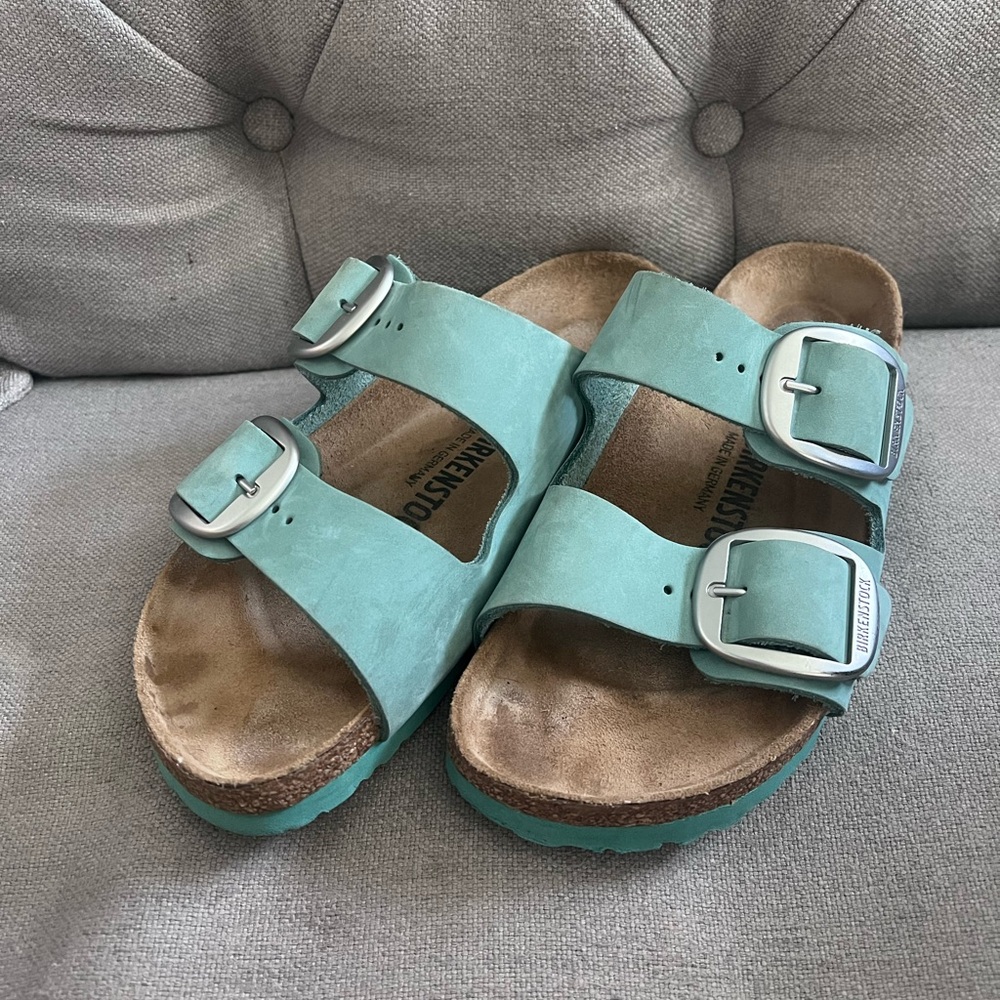 Birkenstock Arizona Nubuck Sandals Beryl - Picture 2 of 6